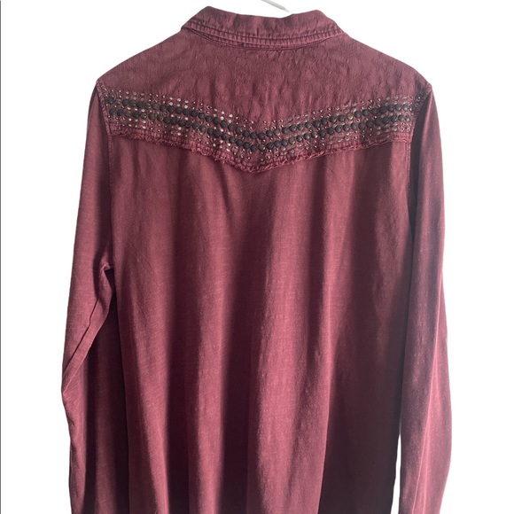 LG - Burgandy Button Down by Idlewinds - NEW - Picture 4 of 5